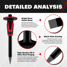 C&T masonry chisel set flat 11-inch for surface shaping on masonry.