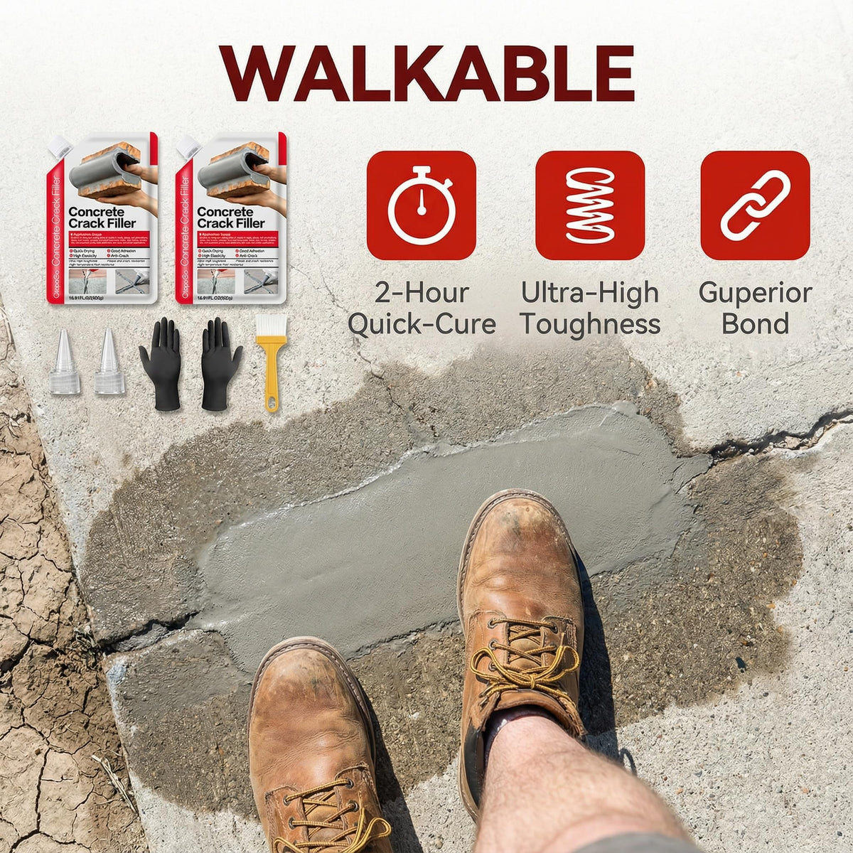 CtopoGo patio sidewalk repair spot for fast, flexible filling.