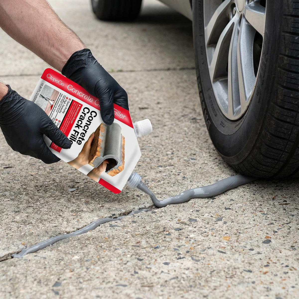 CtopoGo self-leveling sealant application delivers a smooth, even repair.