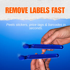 Ctrl-24 plastic blade closeup lifting stickers safely from surfaces