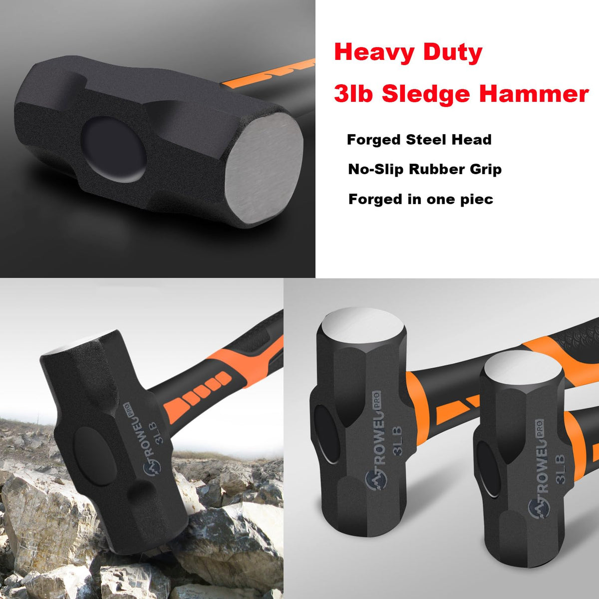 CTrowelpro sledge hammer in use delivering impact on wood