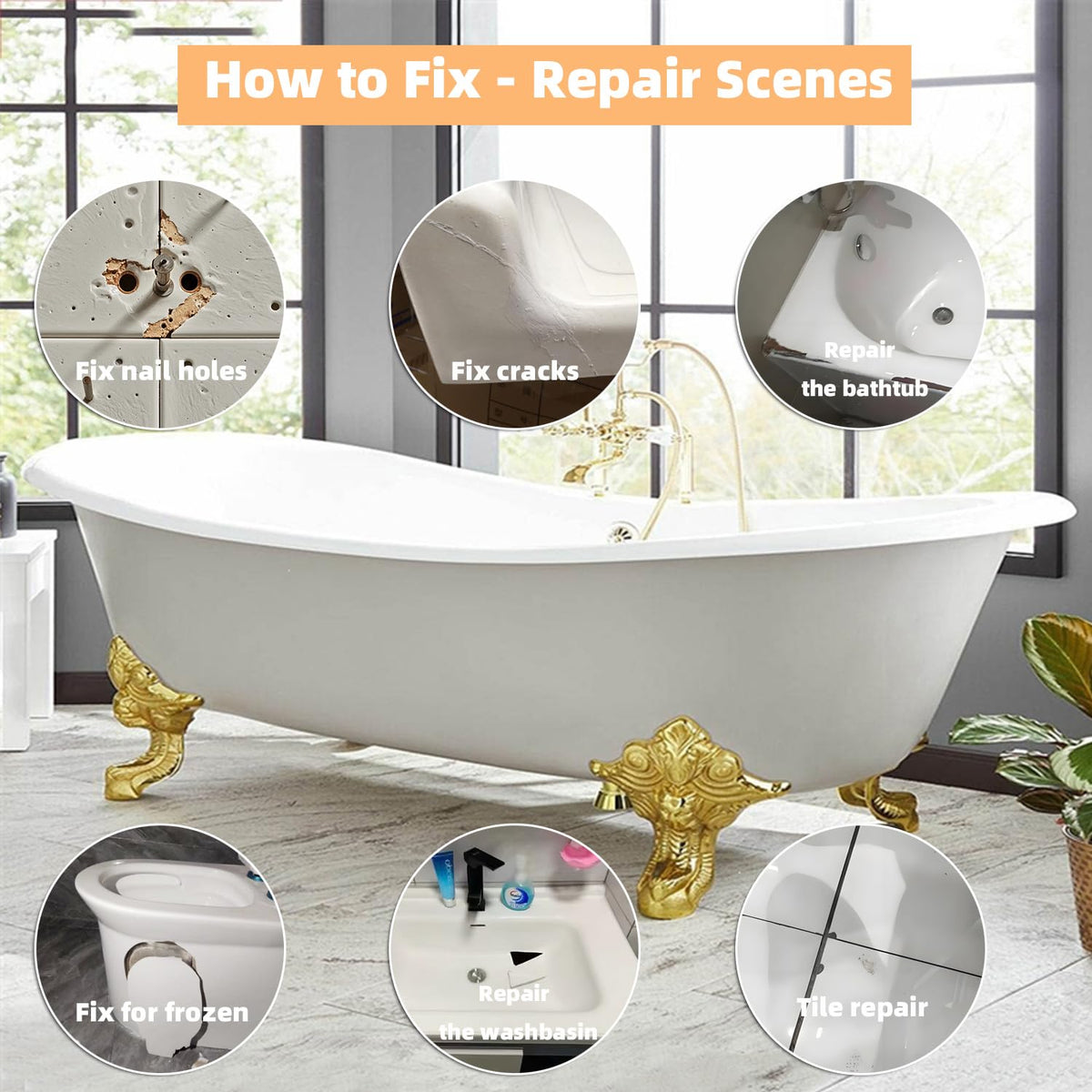 CTUYSY fiberglass and ceramic tile repair patches cracks and dents.