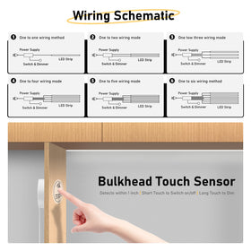 CUBITOR hidden touch switch delivers sleek control and dimming for a clean look.