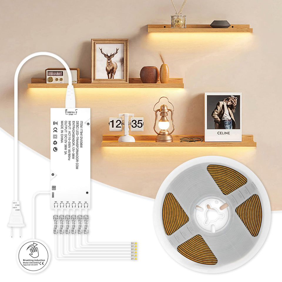CUBITOR under-cabinet COB LED strip for 16.4ft length offering bright, even kitchen lighting.