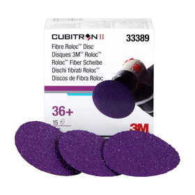 Cubitron II Roloc attachment system minimizes downtime during disc changes.