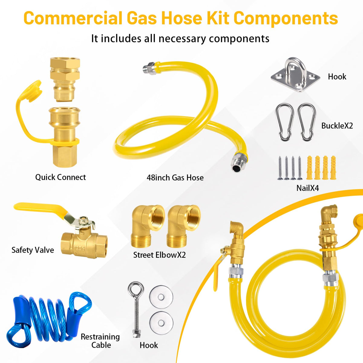 Cudnt 1675KIT48 copper elbows enable secure, corrosion-resistant fittings in professional kitchens.