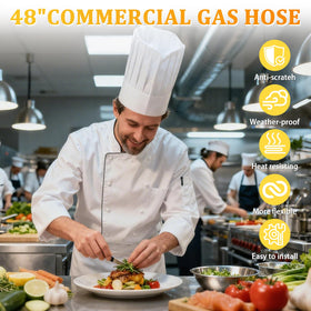 Cudnt 1675KIT48 application in busy kitchens supports versatile gas line installations.