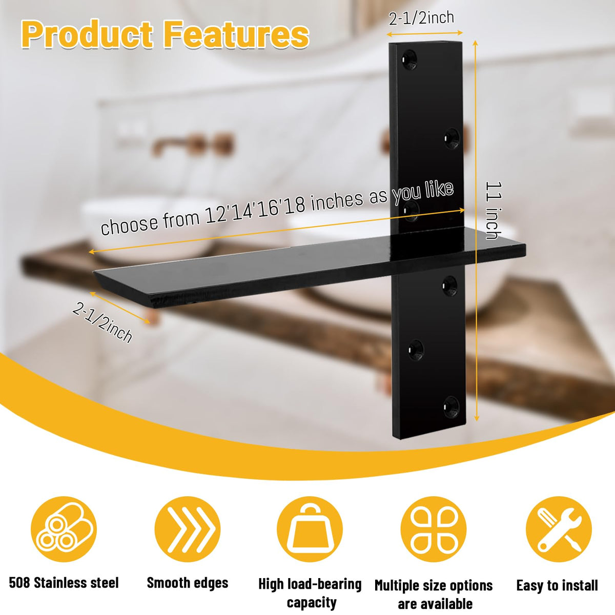Cuguords concealed T-shape bracket creates a floating look under surfaces