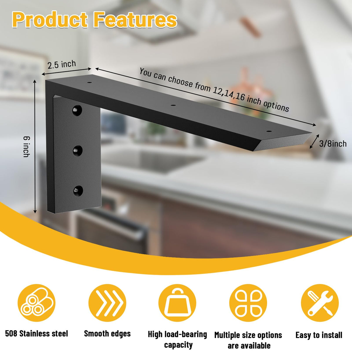Cuguords kitchen setup with bracket installed under granite counter