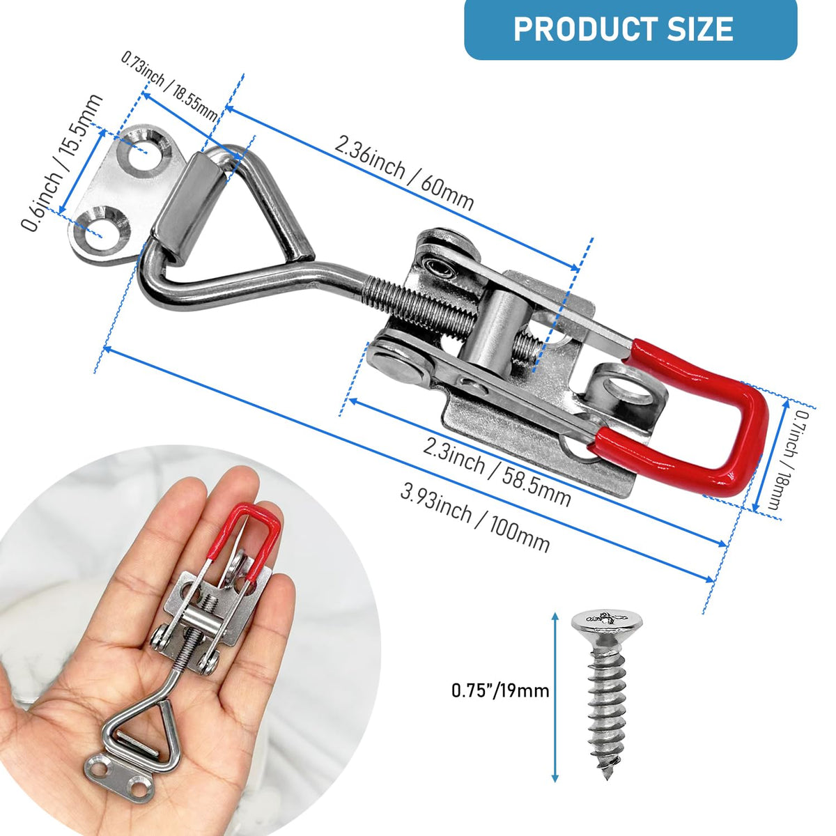 CUKAYO 304 stainless steel latch for durable cabinet doors.
