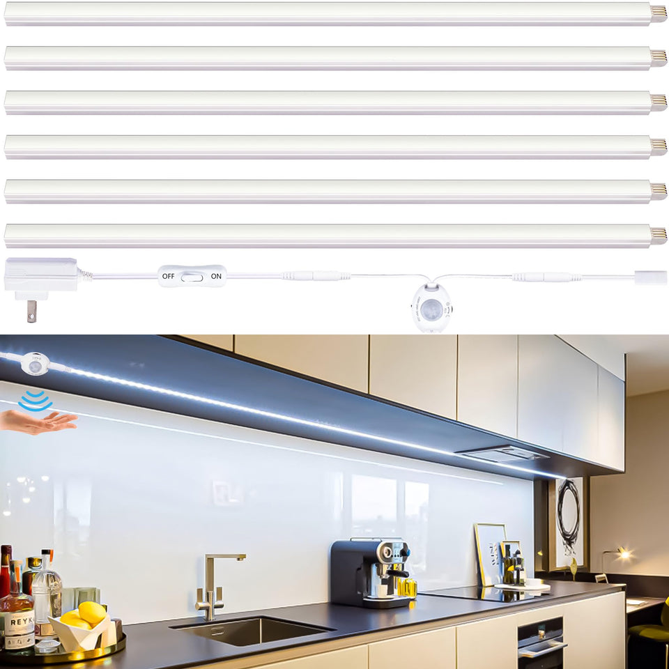 CULAVON motion sensor under-cabinet light bar bright daylight illumination for kitchens