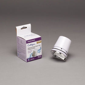 Culligan FM-25R chrome finish with label, showcasing certification-ready design.