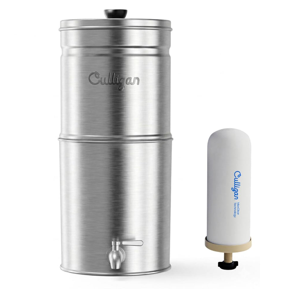 Culligan MaxClear bottle-dispensing illustrates easy pour and fresh-tasting water.