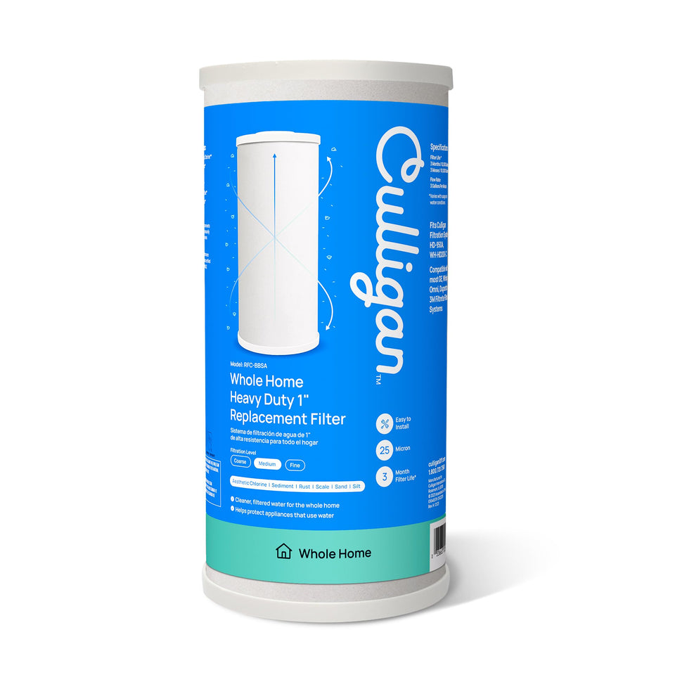 Culligan RFC-BBSA filter exterior for easy replacement and whole-home filtration.