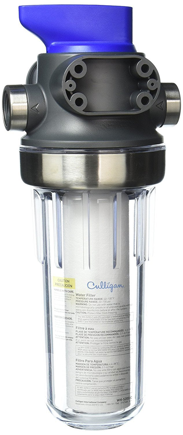 Culligan WH-S200-C clear housing shows cartridge life at a glance for maintenance.