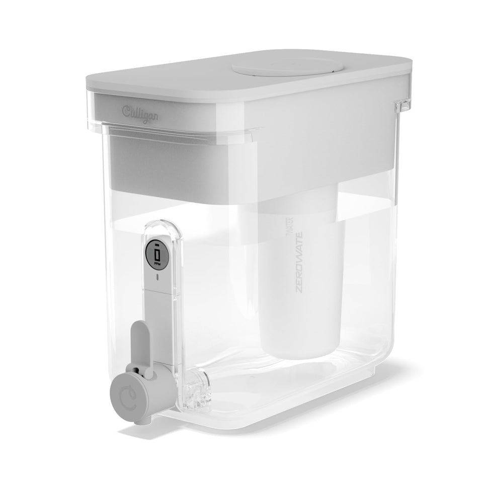 Culligan ZeroWater 23-Cup Dispenser front view with compact, space-saving design.