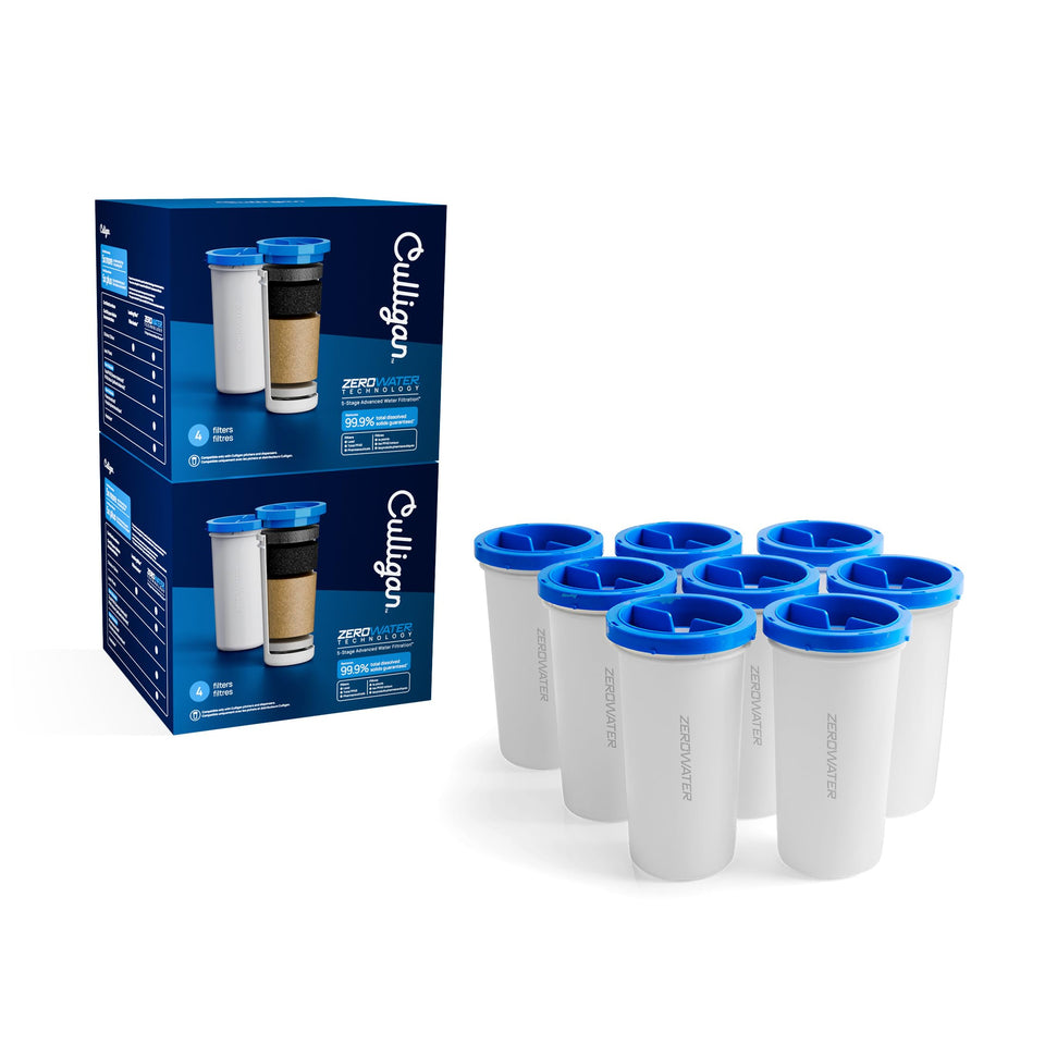 Culligan ZeroWater 5-stage filter 8-pack main shot for crisp, clean water at home