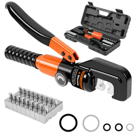 Cupbunny hydraulic crimping tool kit in use for versatile wire tasks