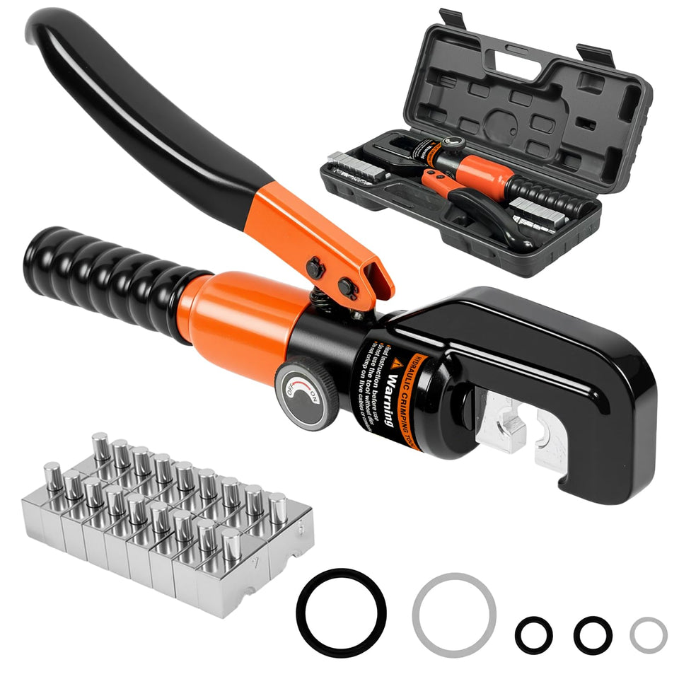 Cupbunny hydraulic crimping tool kit in use for versatile wire tasks