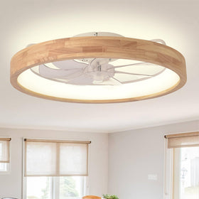 Curve Curio 24-inch ceiling fan light showing integrated dimmable LED illumination for varied moods