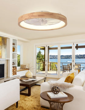 Curve Curio fandelier flush mount design highlights space-saving profile in a modern room