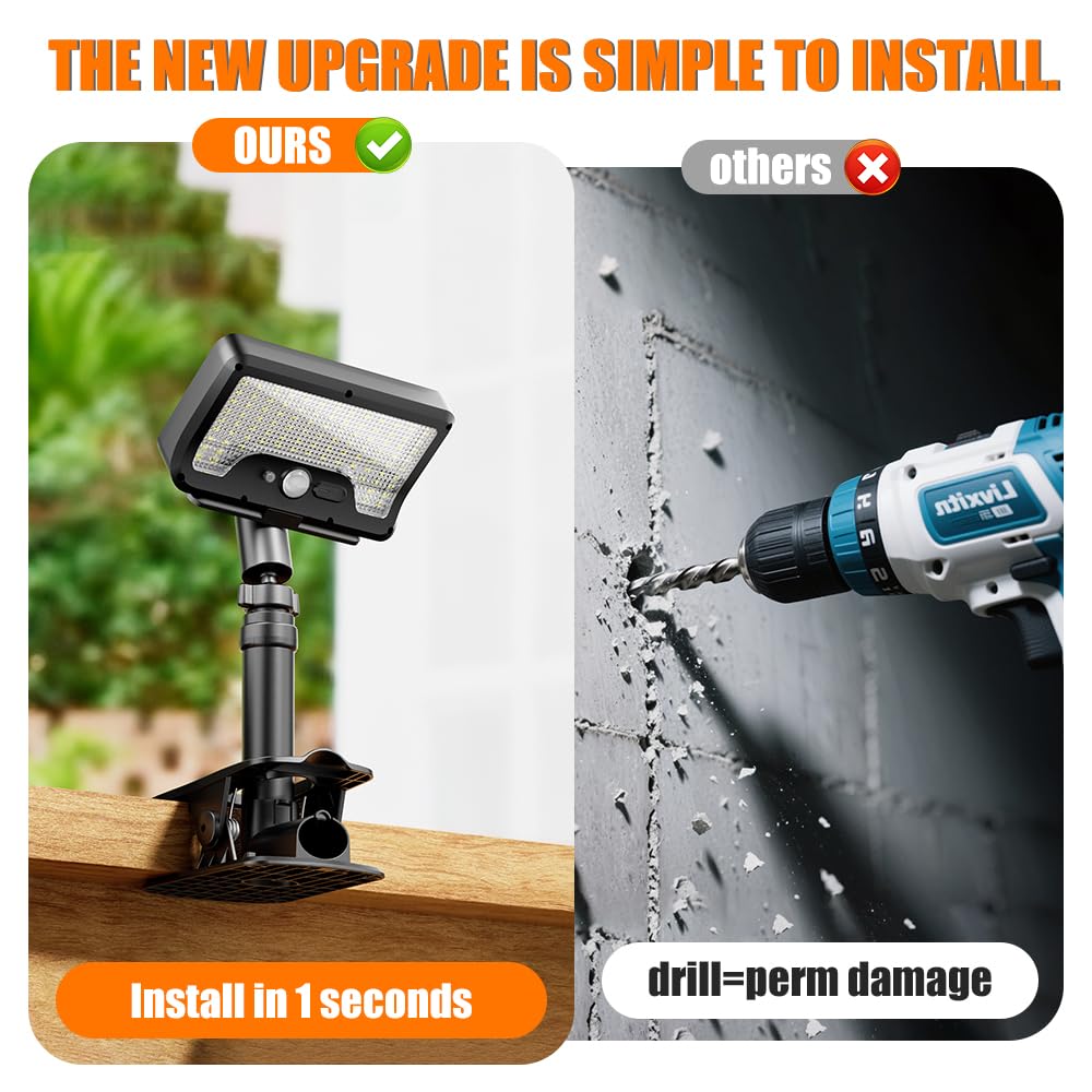Cusna 360-degree rotatable solar lamp covers every angle for safer entry.