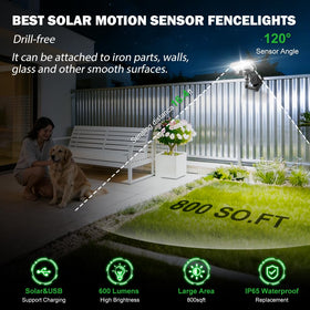 Cusna solar motion sensor light with adhesive base on smooth wall for drill-free installation