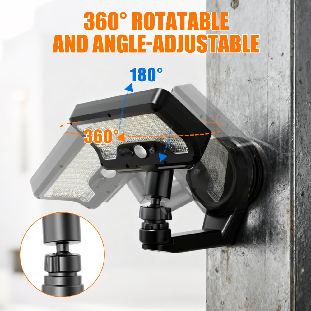 Cusna solar motion sensor light installed outdoors on fence, ready for night lighting