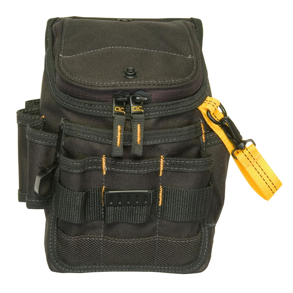 Custom Leathercraft 1524 tape clip provides quick measurement access.