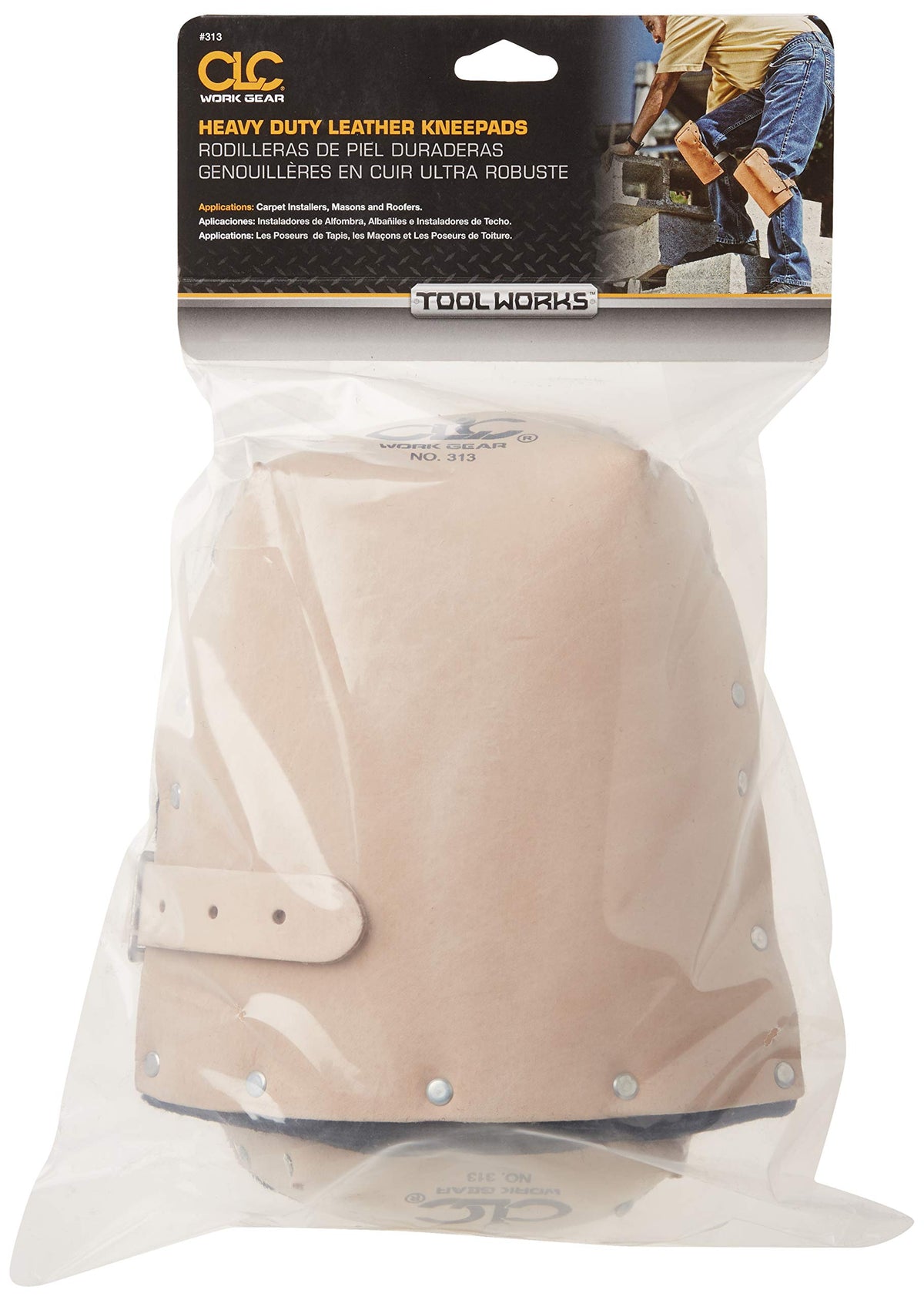 Custom Leathercraft 313 kneepads double thick lining highlights all-day comfort.