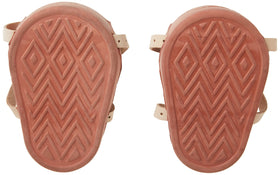 Custom Leathercraft 318 kneepads feature double adjustable straps with steel buckles for secure fit.