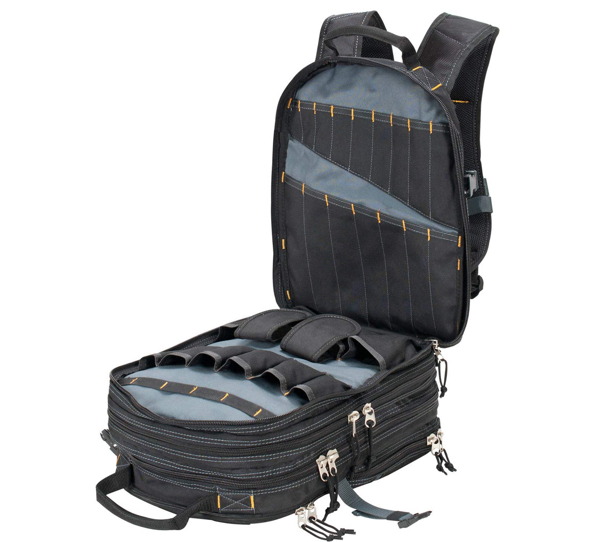 Custom Leathercraft 1132 zipper closeup showing heavy-duty zippers for reliability