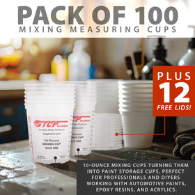 Custom Shop auto body painting uses solvent-safe mixing cups.