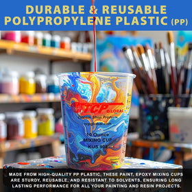 Custom Shop clear plastic cups provide easy content visibility for mixing.