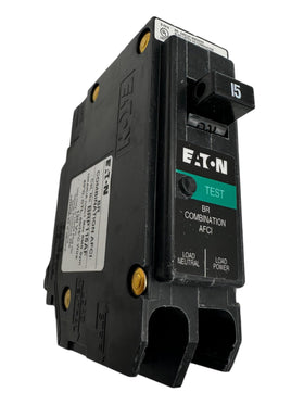 Cutler Hammer BRP115AF 15A AFCI breaker front view highlighting safe circuit protection.
