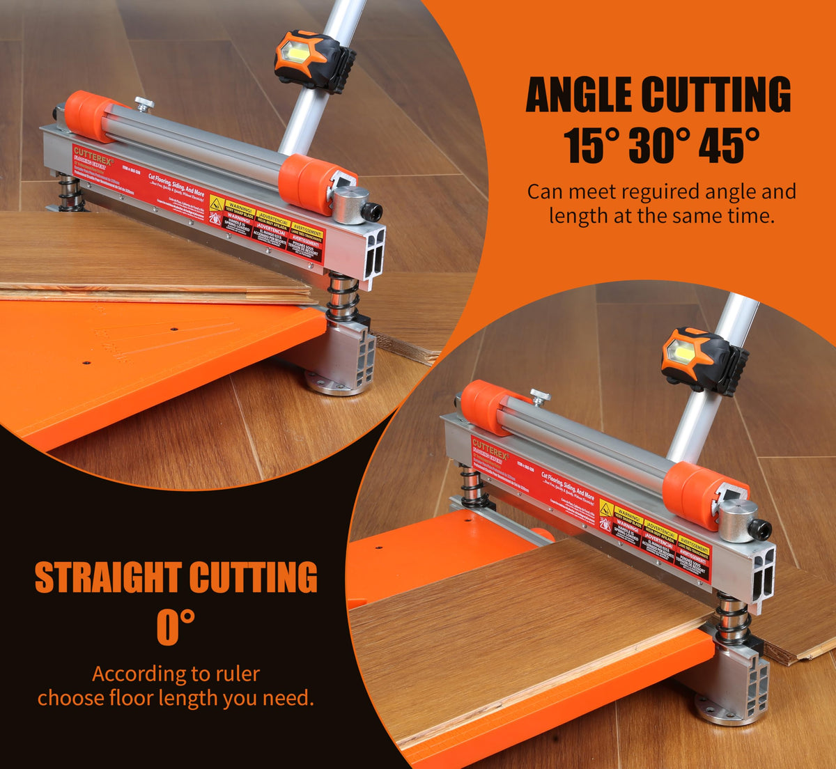 Cutterex long aluminum handle provides extra leverage for easier cuts