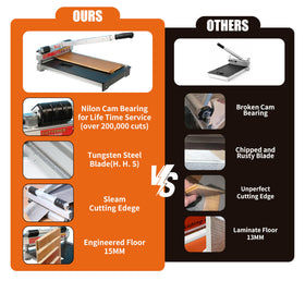 CUTTEREX high-speed steel blade delivers neat, fast cuts across flooring types.