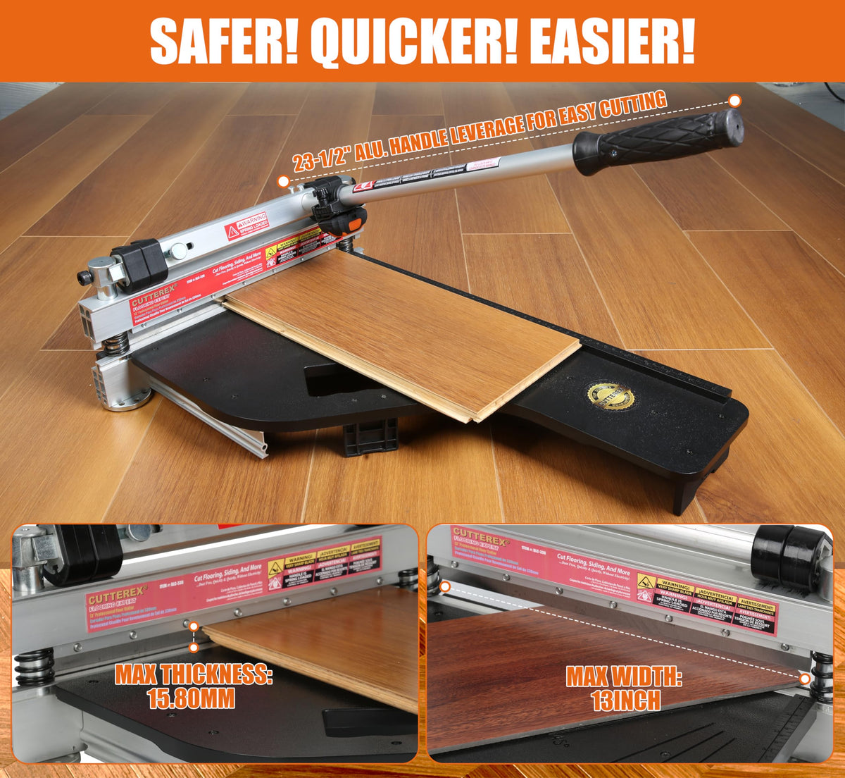 CUTTEREX durable steel-aluminum construction supports heavy use