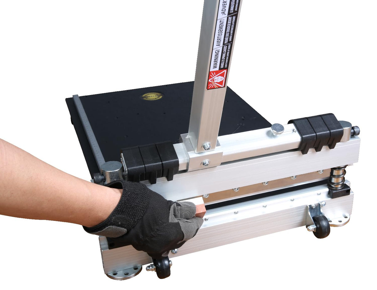 CUTTEREX table cutout and rubber feet ease transport and floor protection.