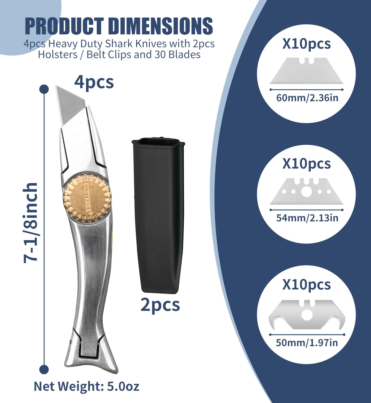 Cutterex VinylKnife shows magnetic blade holder for safe blade changes.