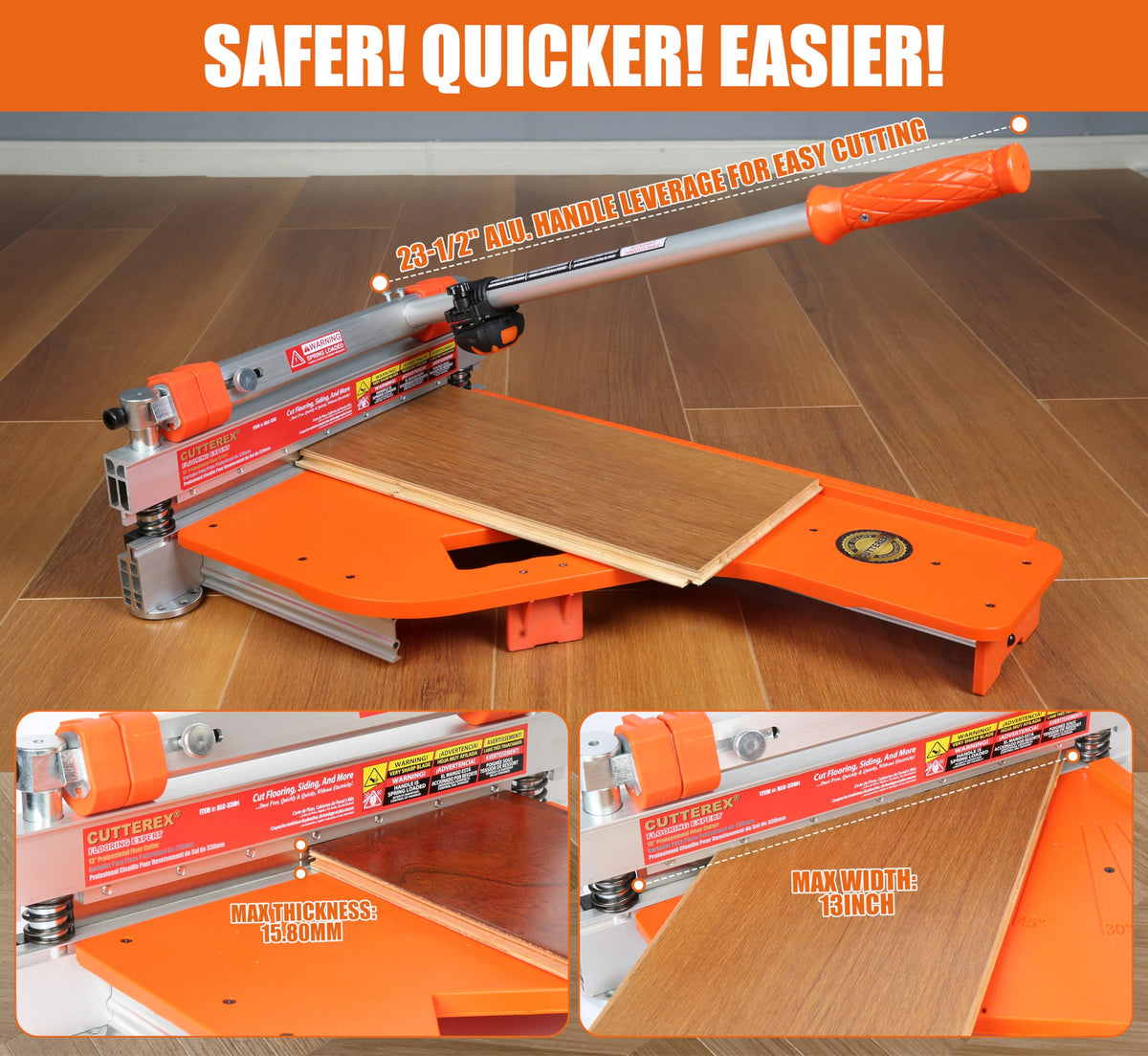 Cutterex wheels enable easy movement without floor damage
