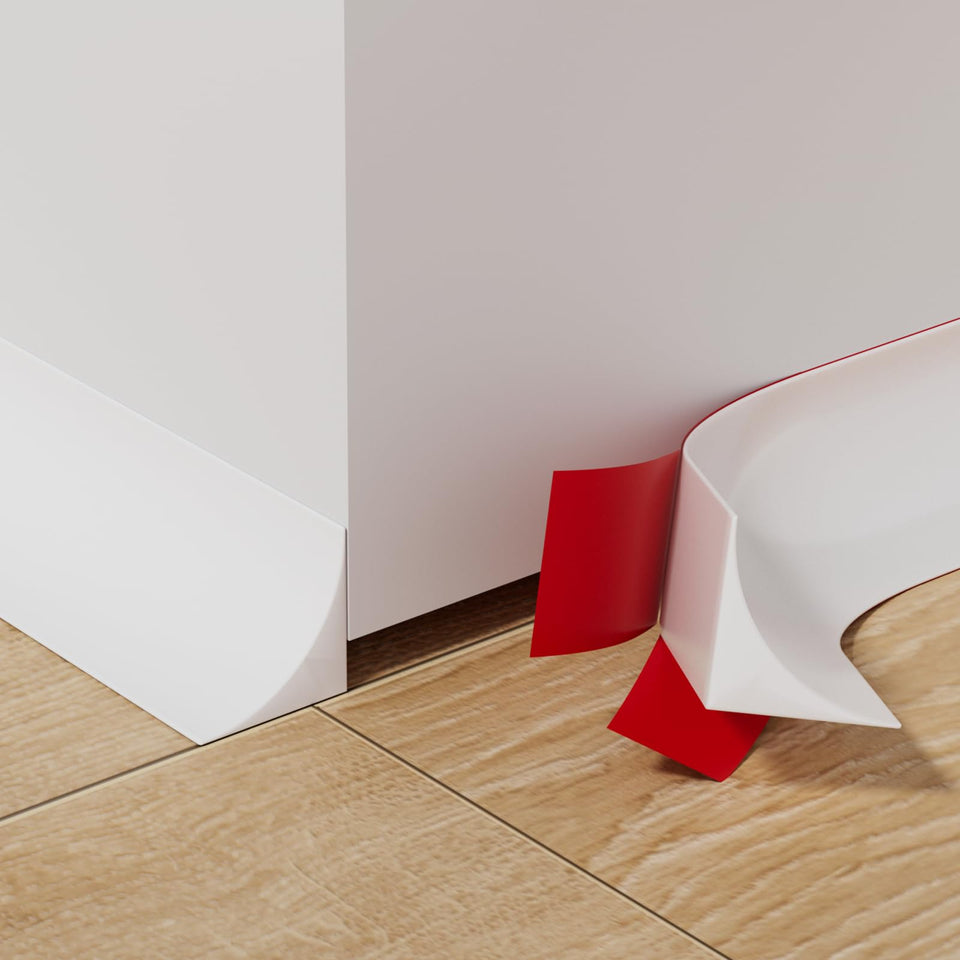 Cuysfead 9-8ft flexible quarter-round molding in white for clean edge finishes.