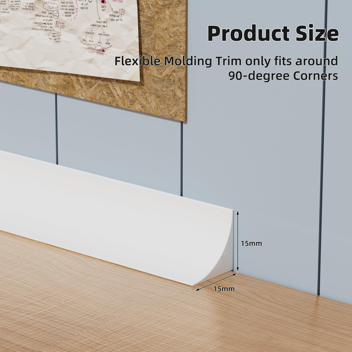 Cuysfead self-adhesive quarter-round trim enables quick, tool-free installation.