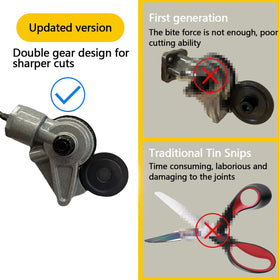CuzConven metal cutter works on steel, iron, copper, and aluminum