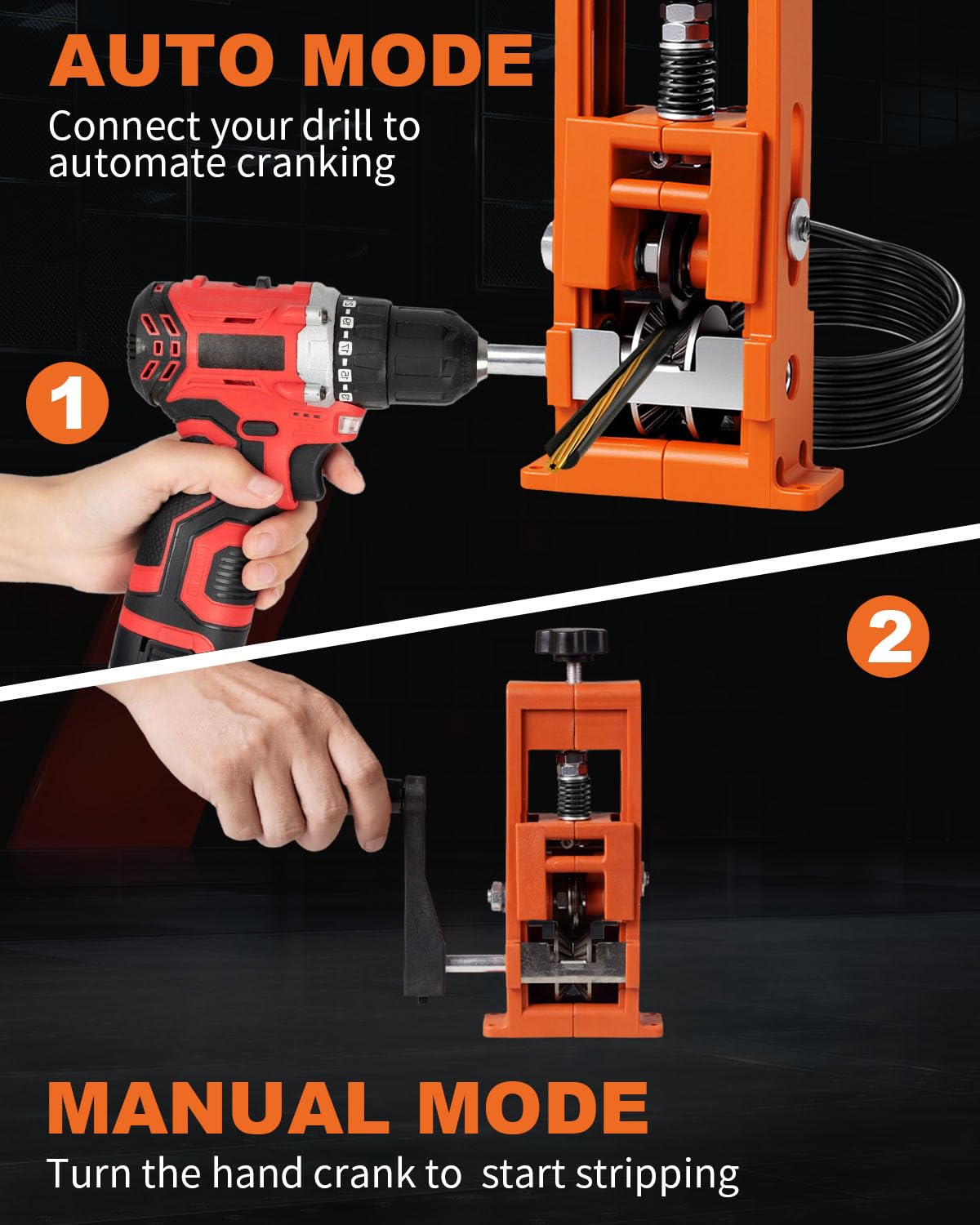 CuzConven wire stripper handles a wide range of cable sizes.