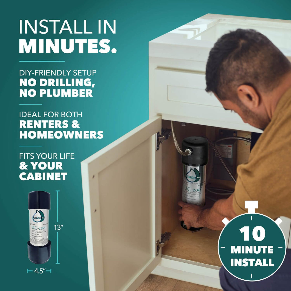 CuZn UC-100 improves water taste and clarity for everyday use.