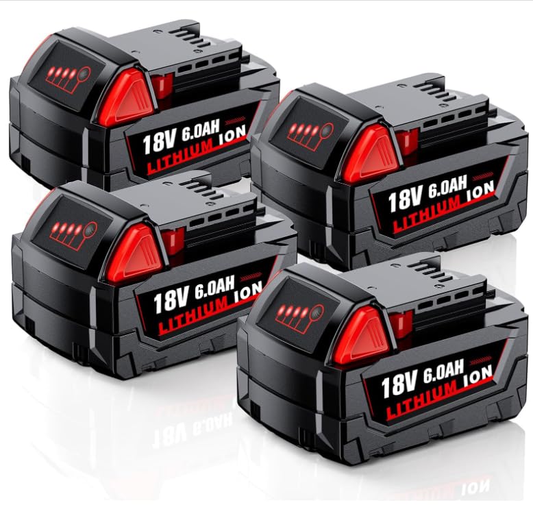 Cvagix Milwaukee M18 battery front view highlighting high-capacity power for longer runtimes