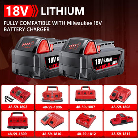Cvagix M18 battery with charger compatibility diagram shows quick swaps.