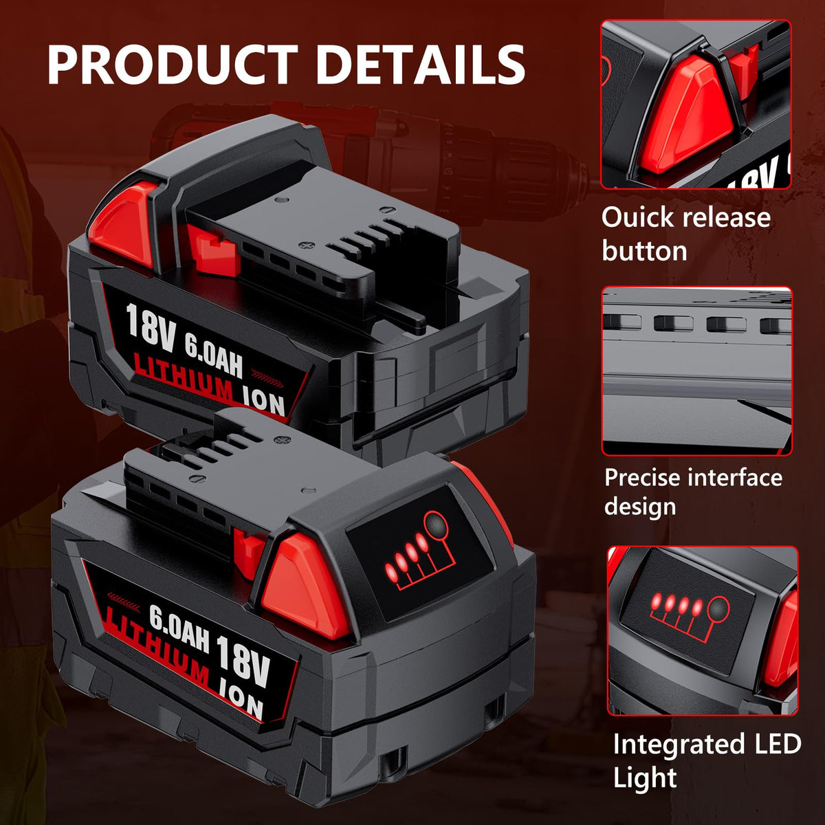 Cvagix M18 battery with safety features and indicators for informed use