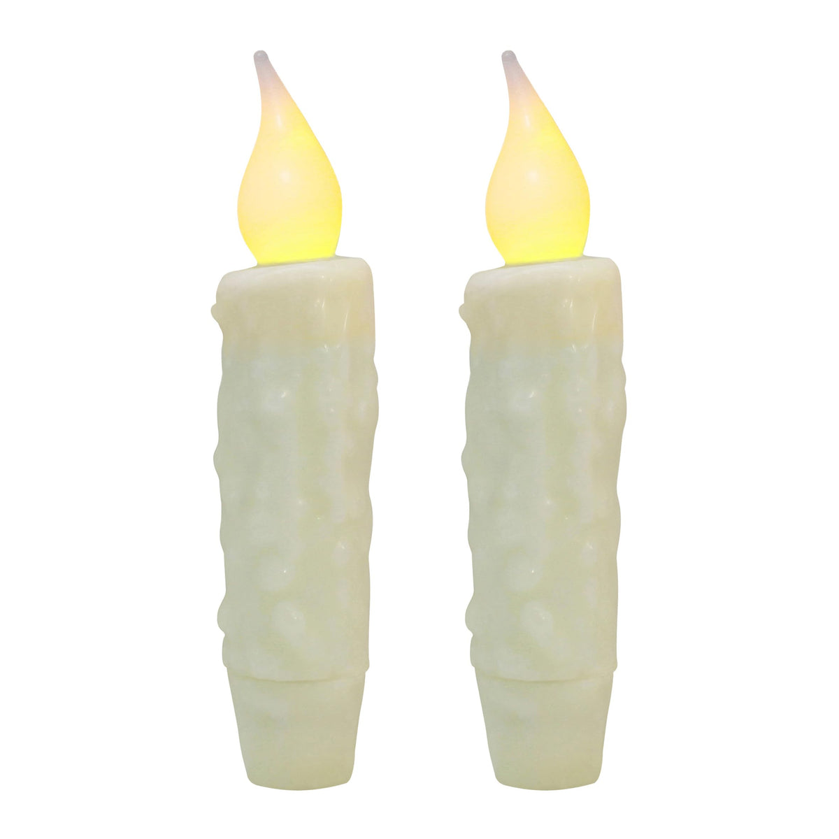 CVHOMEDECO hand-dipped ivory taper candle with realistic wax drips for cozy decor.